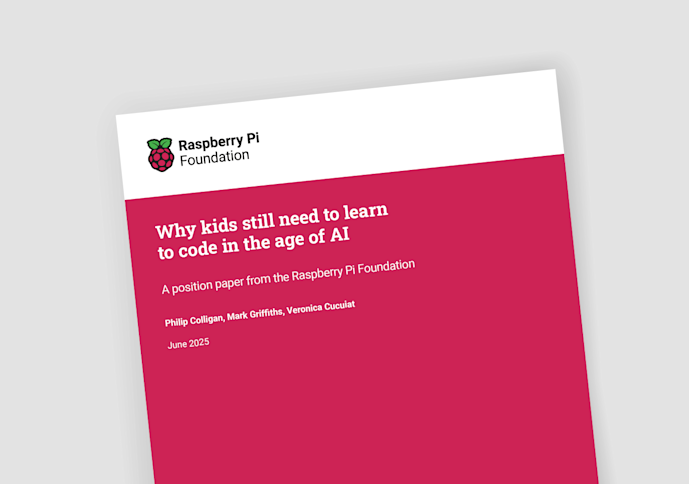 Cover of the 'Why kids still need to learn to code in the age of AI' position paper.